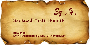Szekszárdi Henrik névjegykártya