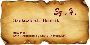 Szekszárdi Henrik névjegykártya