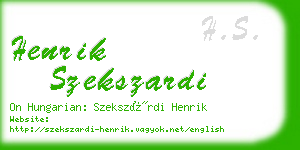 henrik szekszardi business card